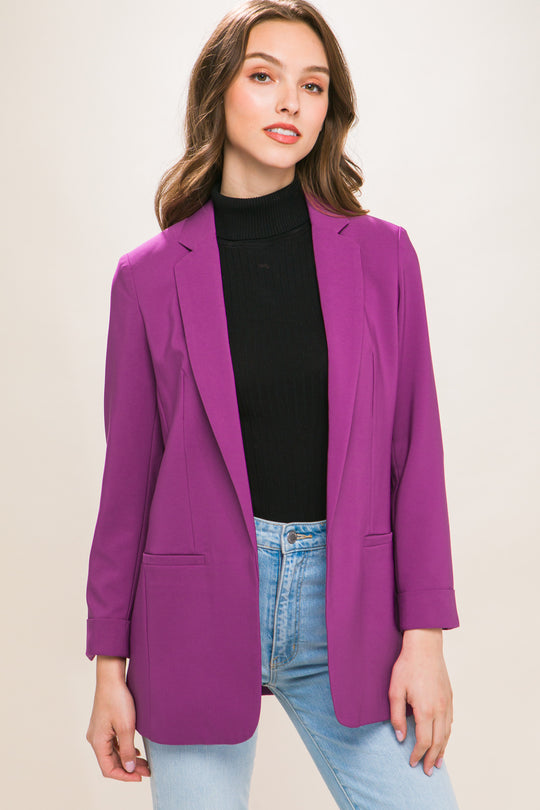 Saco Blazer Rosa Pastel para Mujer Oversize Formal y Casual