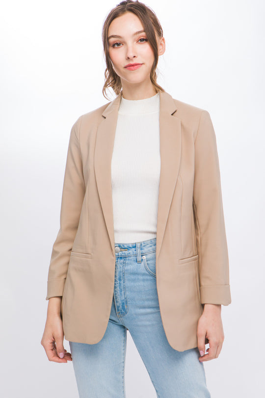 Saco Blazer Rosa Pastel para Mujer Oversize Formal y Casual