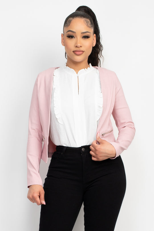 Sacos de Mujer Corto sin Cuello