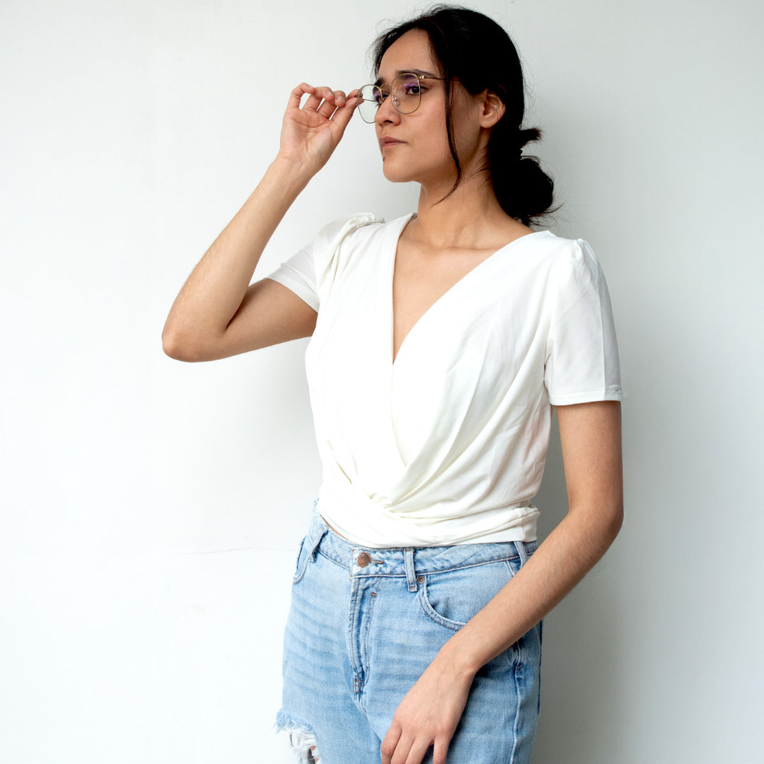 Blusa Cruzada Para Mujer, Elegante Y Cómoda.