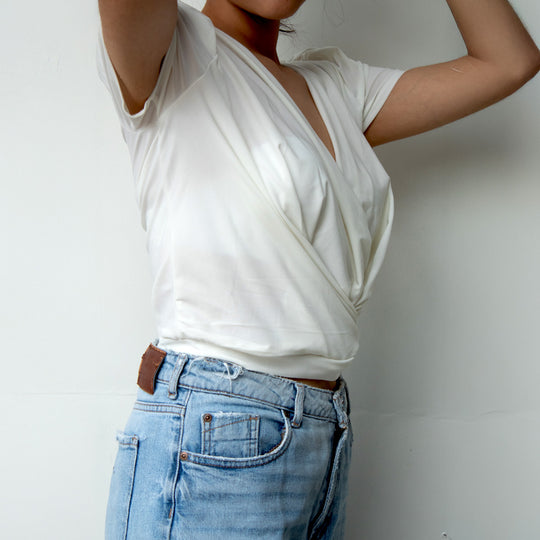 Blusa Cruzada Para Mujer, Elegante Y Cómoda.