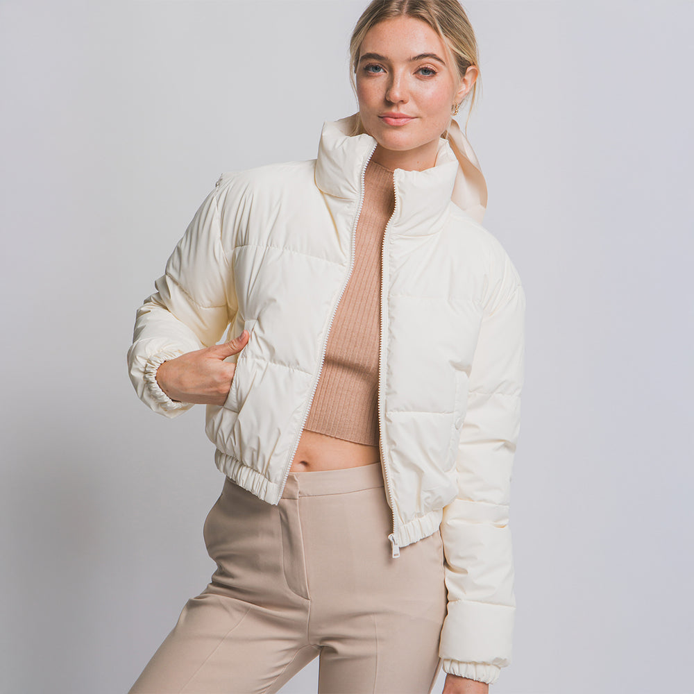 Chaqueta Acolchada Crop para Mujer