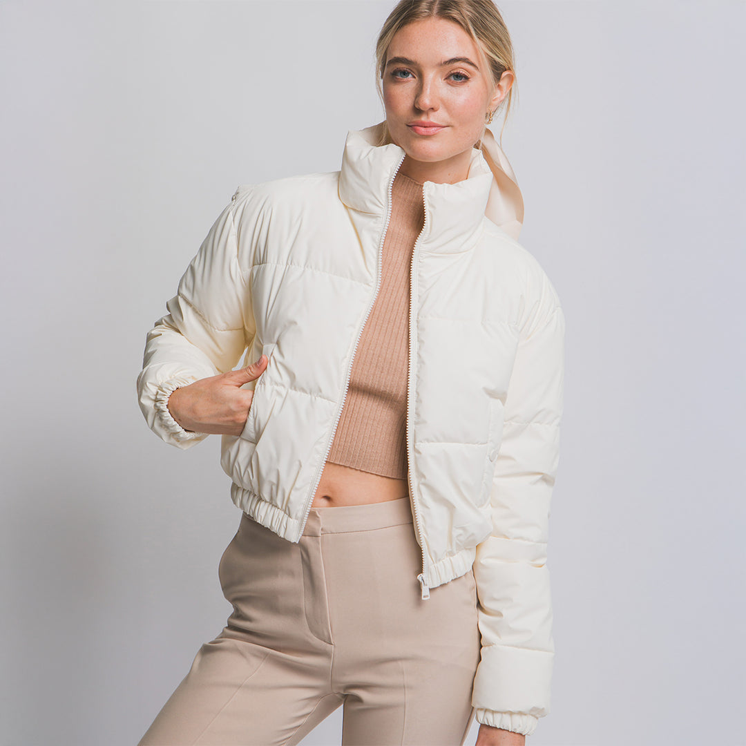 Chaqueta Acolchada Crop para Mujer