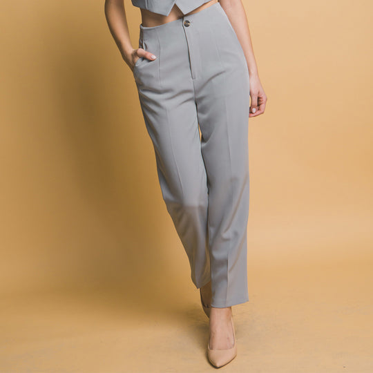 Pantalón de Vestir Mujer - Corte Recto y Tiro Alto