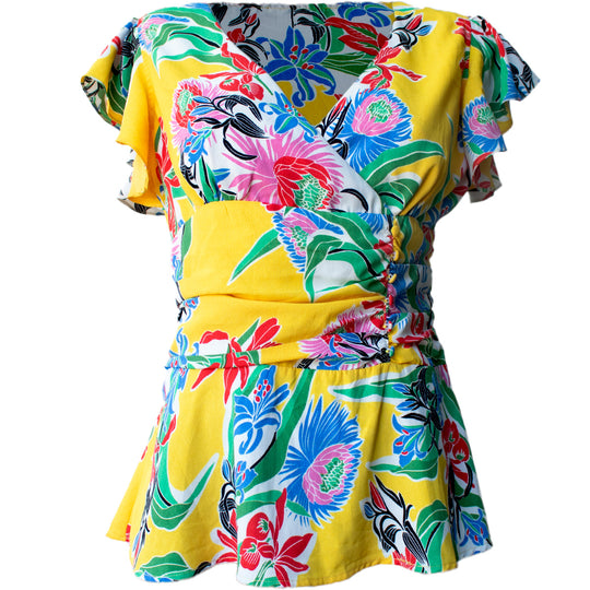 Blusa Floreada Cruzada