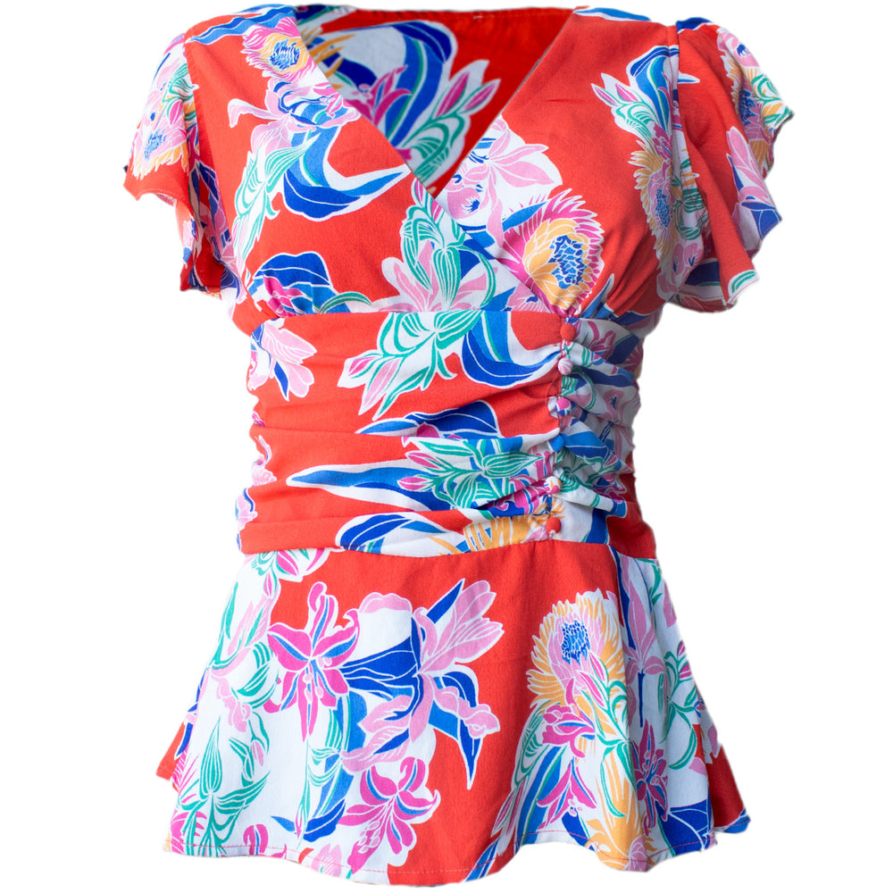 Blusa Floreada Cruzada