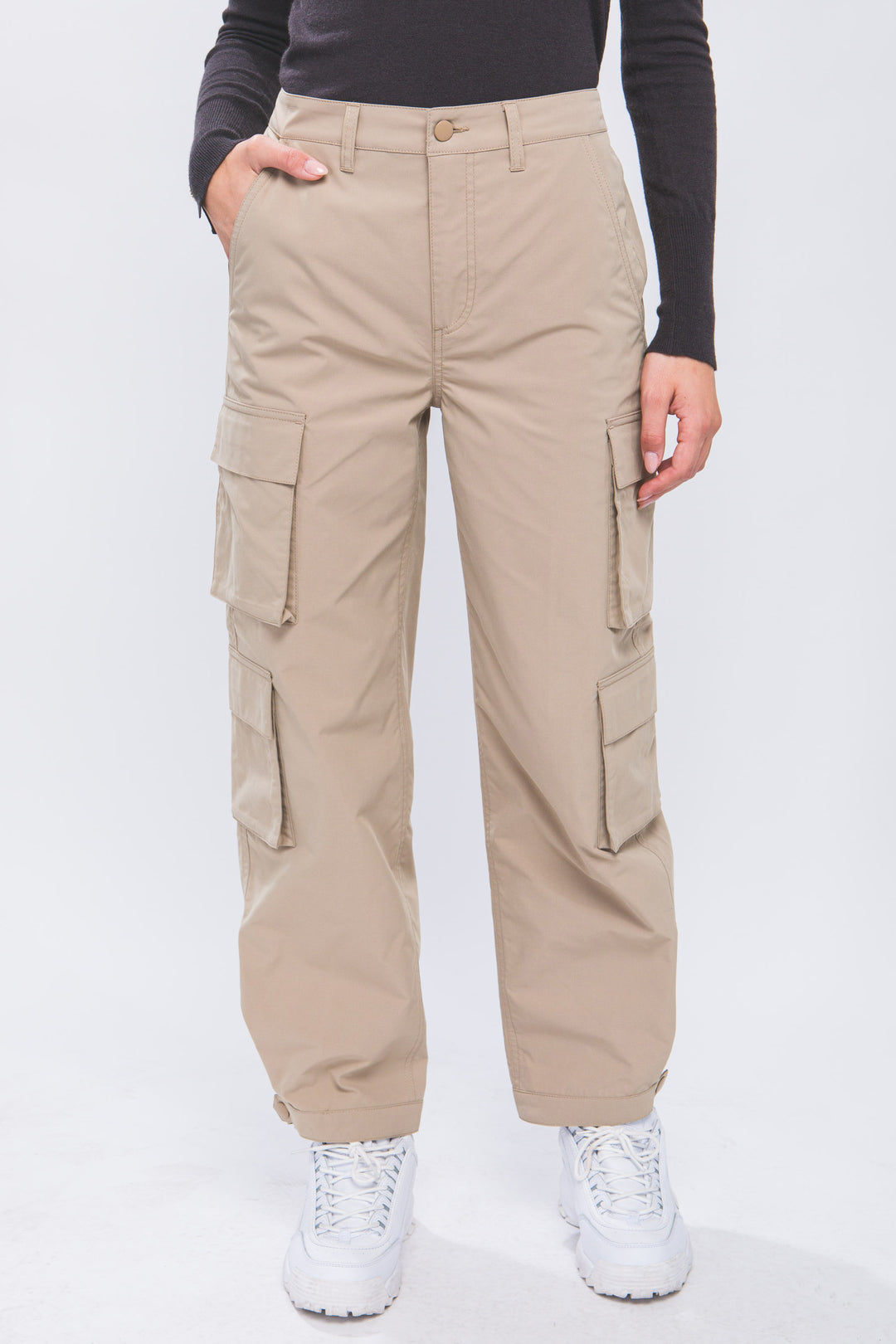 Pantalones Cargo recto Multibolsillos Casual Para Mujer
