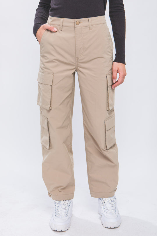 Pantalones Cargo recto Multibolsillos Casual Para Mujer