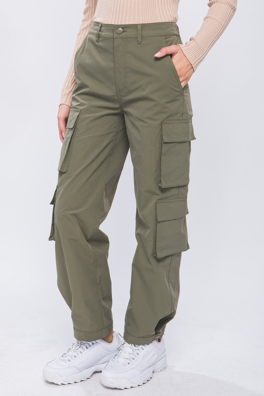 Pantalones Cargo recto Multibolsillos Casual Para Mujer