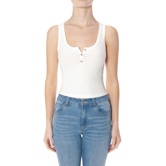 Blusa Tipo Henley de Tirantes