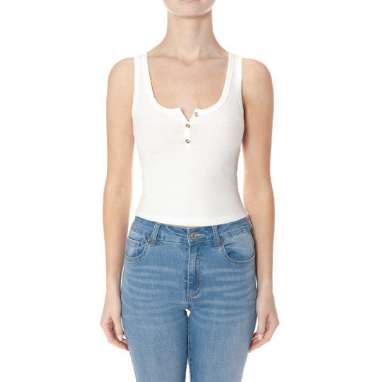 Blusa Tipo Henley de Tirantes
