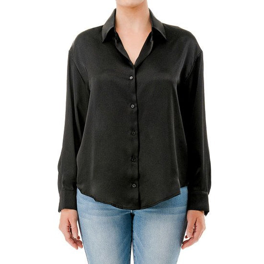 Blusa elegante camisa de manga larga, confeccionada con un tejido ligero y fluido