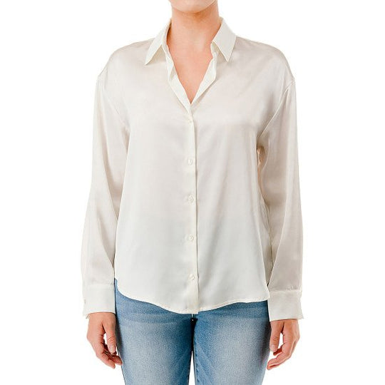Blusa elegante camisa de manga larga, confeccionada con un tejido ligero y fluido