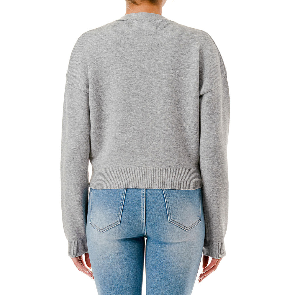 Sueter cárdigan de punto fino para mujer