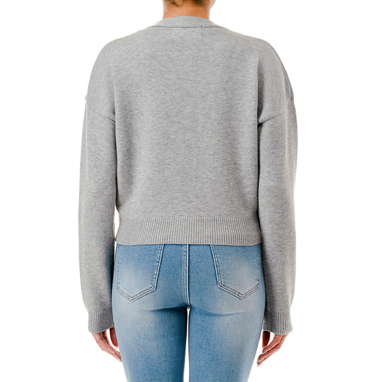 Sueter cárdigan de punto fino para mujer