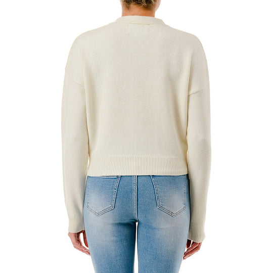 Sueter cárdigan de punto fino para mujer