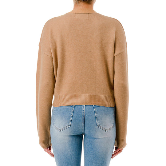 Sueter cárdigan de punto fino para mujer