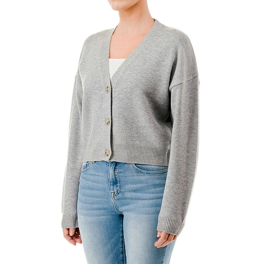 Sueter cárdigan de punto fino para mujer