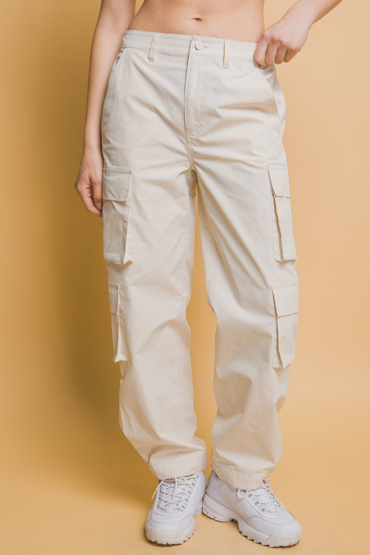 Pantalones Cargo recto Multibolsillos Casual Para Mujer