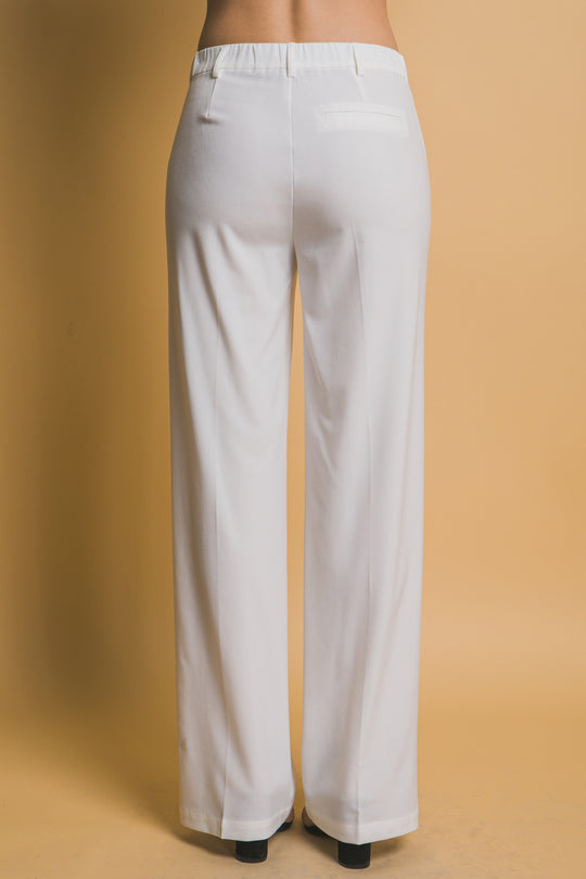 Pantalón Minimalista de Tiro Alto en Tono Moca