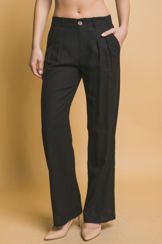 Pantalon Recto Con Bolsos