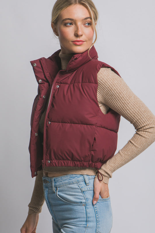 Chaleco Acolchado con Ajuste en Cintura