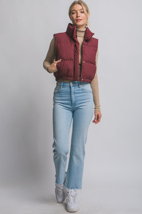 Chaleco Acolchado con Ajuste en Cintura