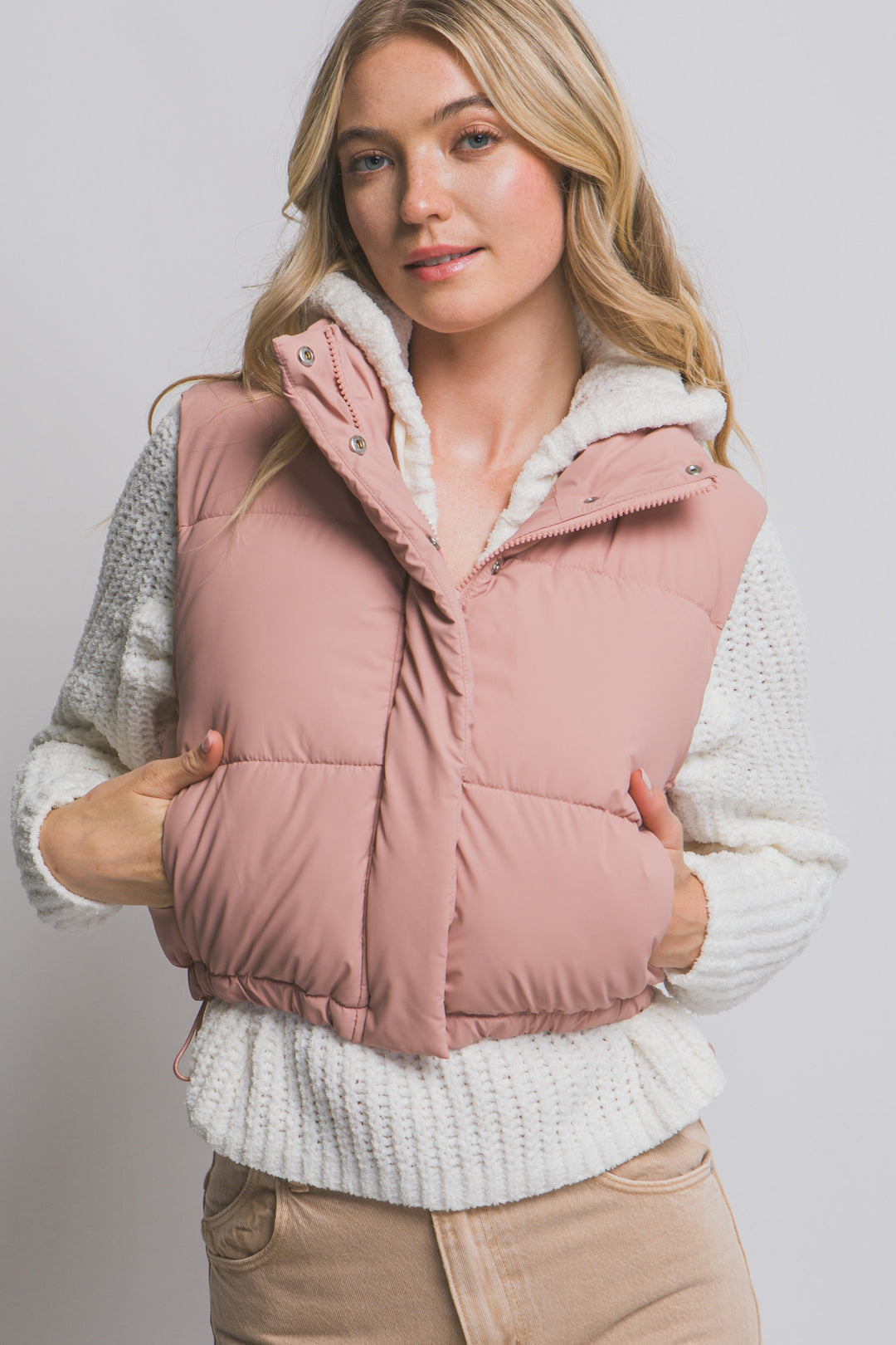 Chaleco Acolchado con Ajuste en Cintura
