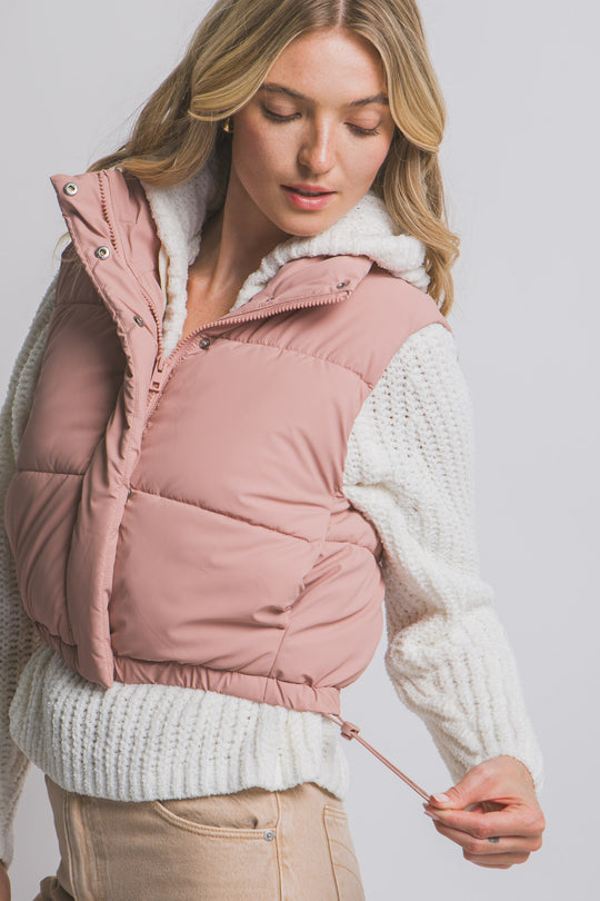 Chaleco Acolchado con Ajuste en Cintura