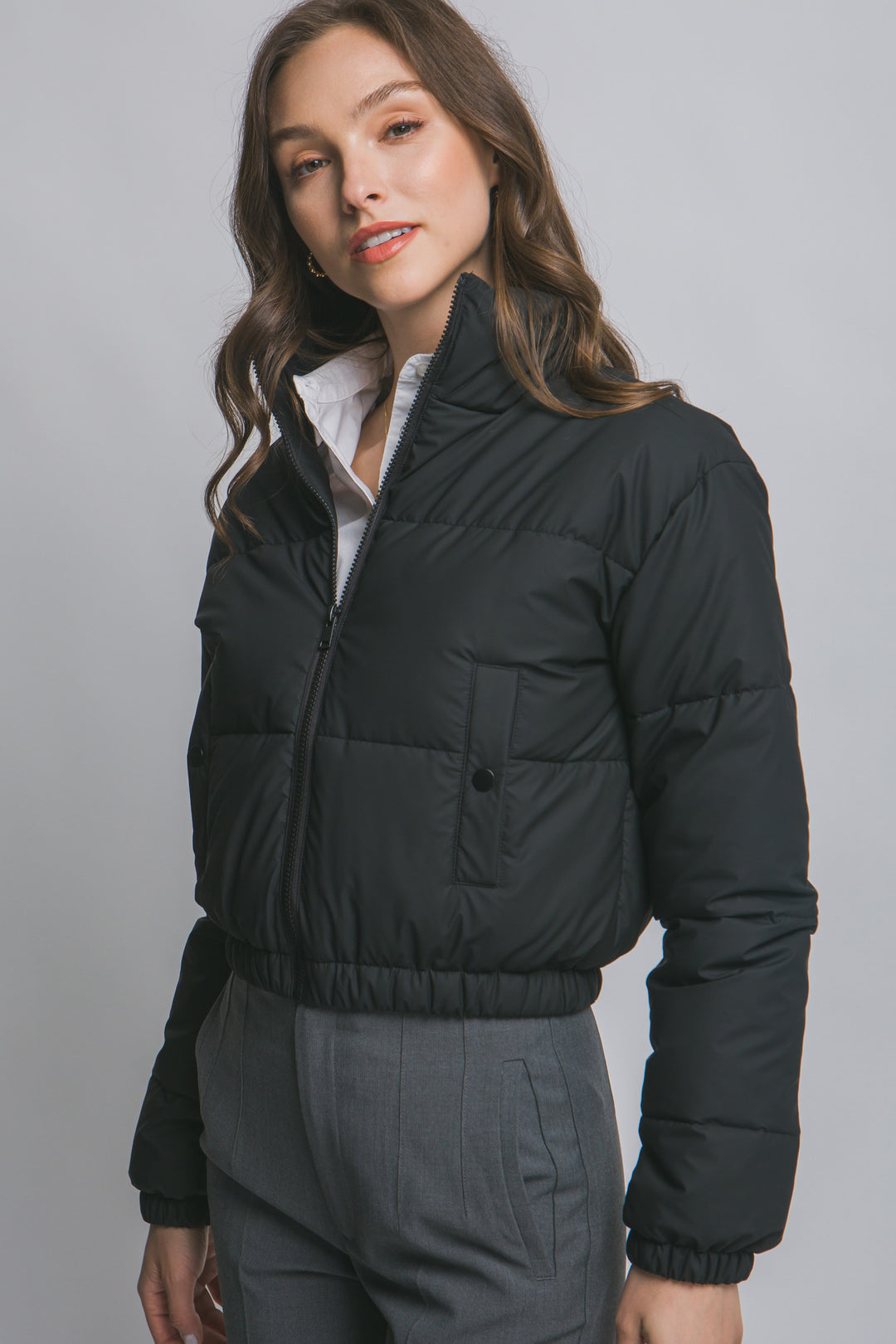 Chaqueta Acolchada Crop para Mujer