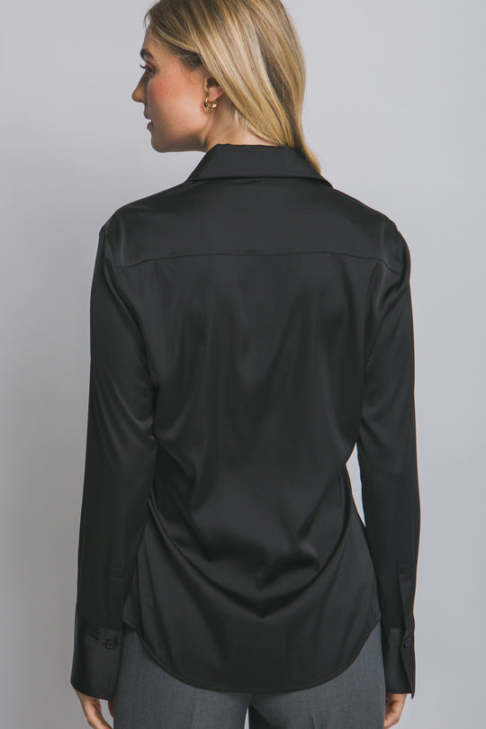 Blusa Hem Satinada Elegante Para Mujer