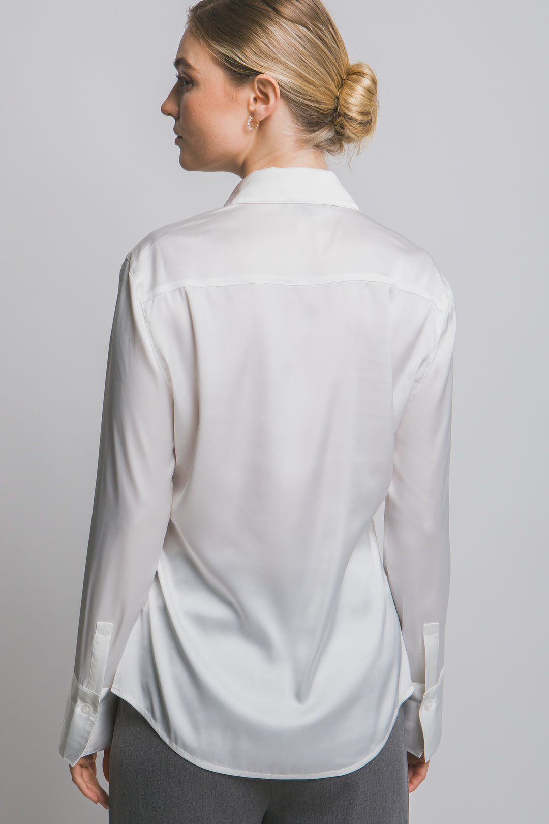 Blusa Hem Satinada Elegante Para Mujer