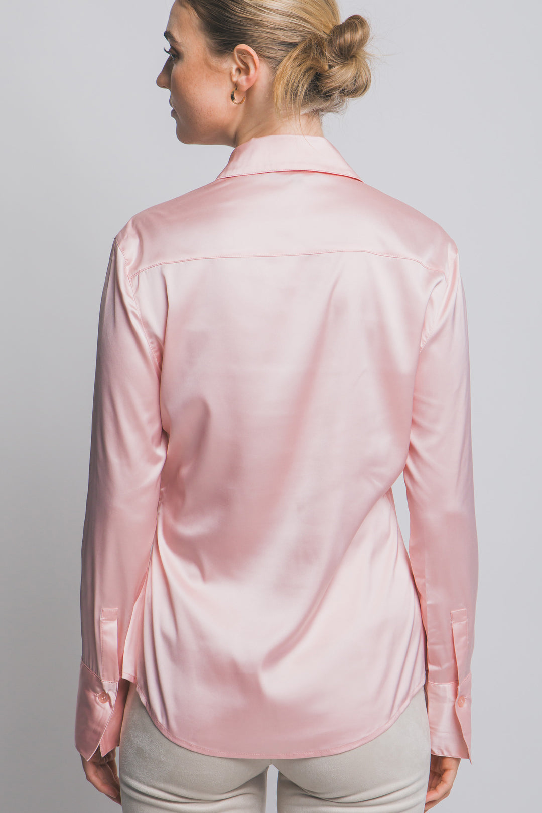Blusa Hem Satinada Elegante Para Mujer