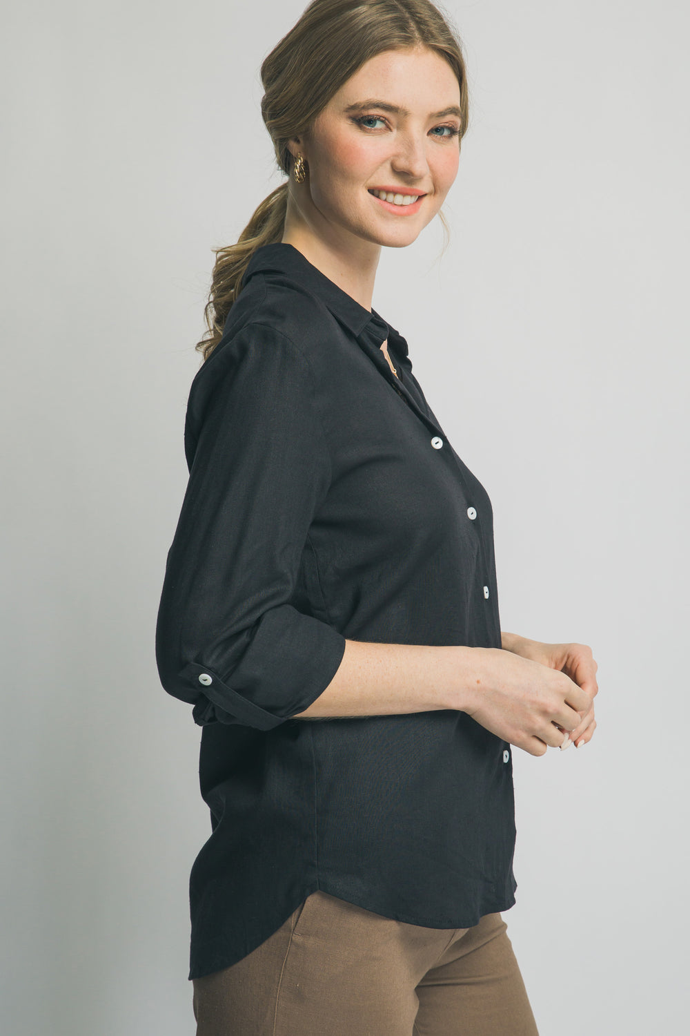 Camisa de Lino Ligero - Elegancia Relajada Para Mujer