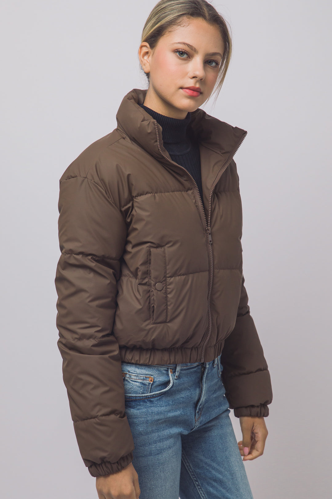 Chaqueta Acolchada Crop para Mujer