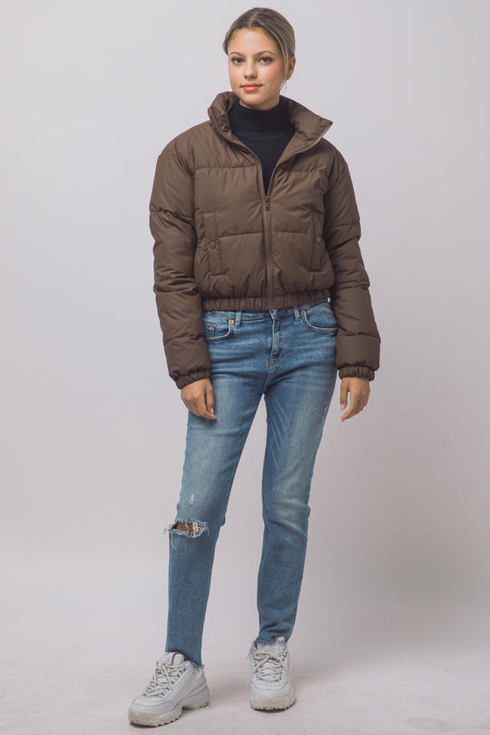 Chaqueta Acolchada Crop para Mujer