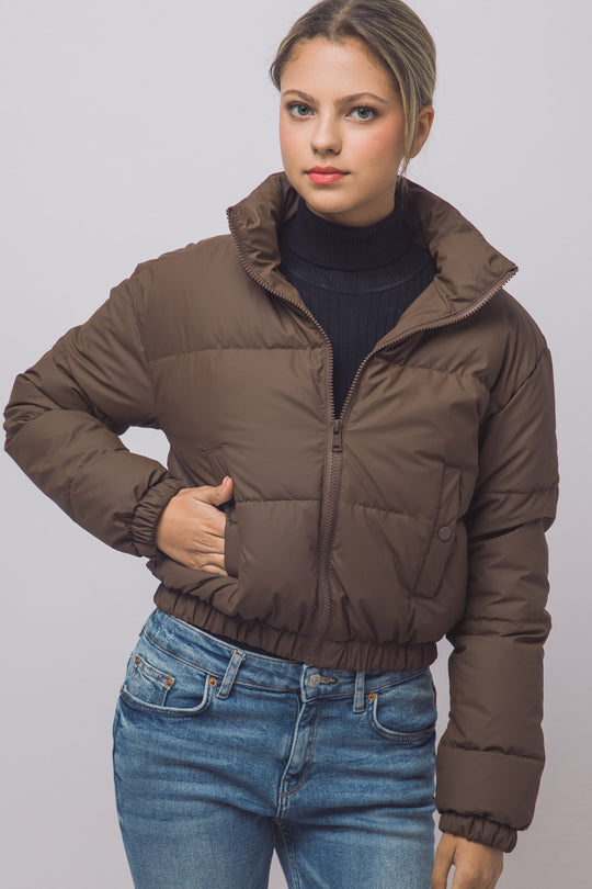 Chaqueta Acolchada Crop para Mujer