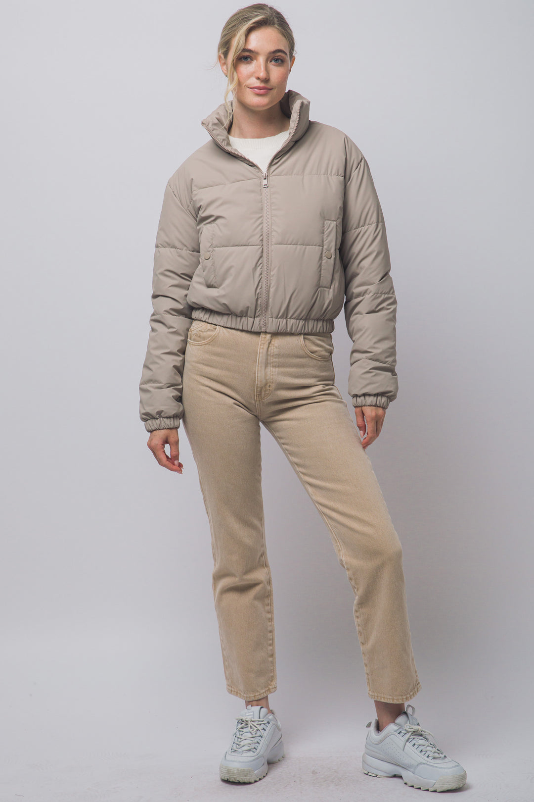 Chaqueta Acolchada Crop para Mujer