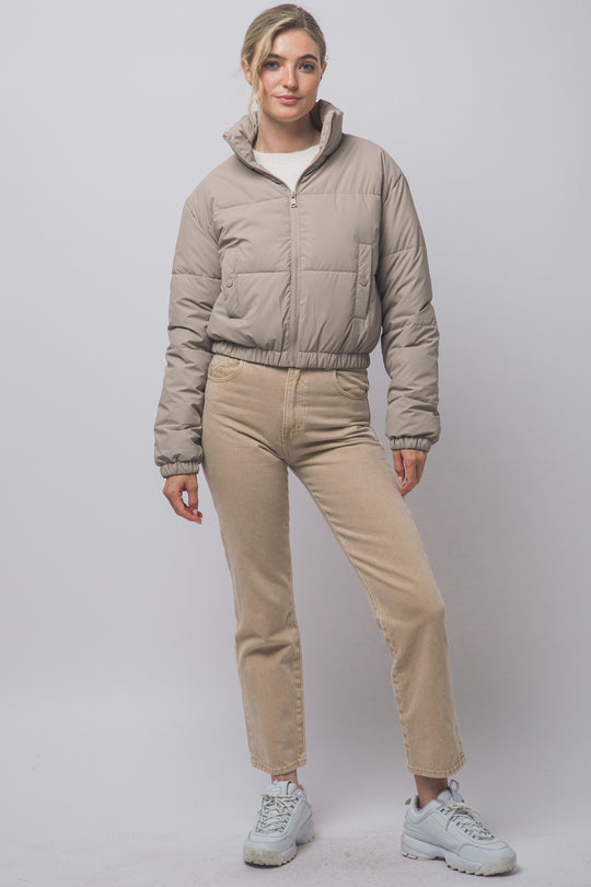 Chaqueta Acolchada Crop para Mujer