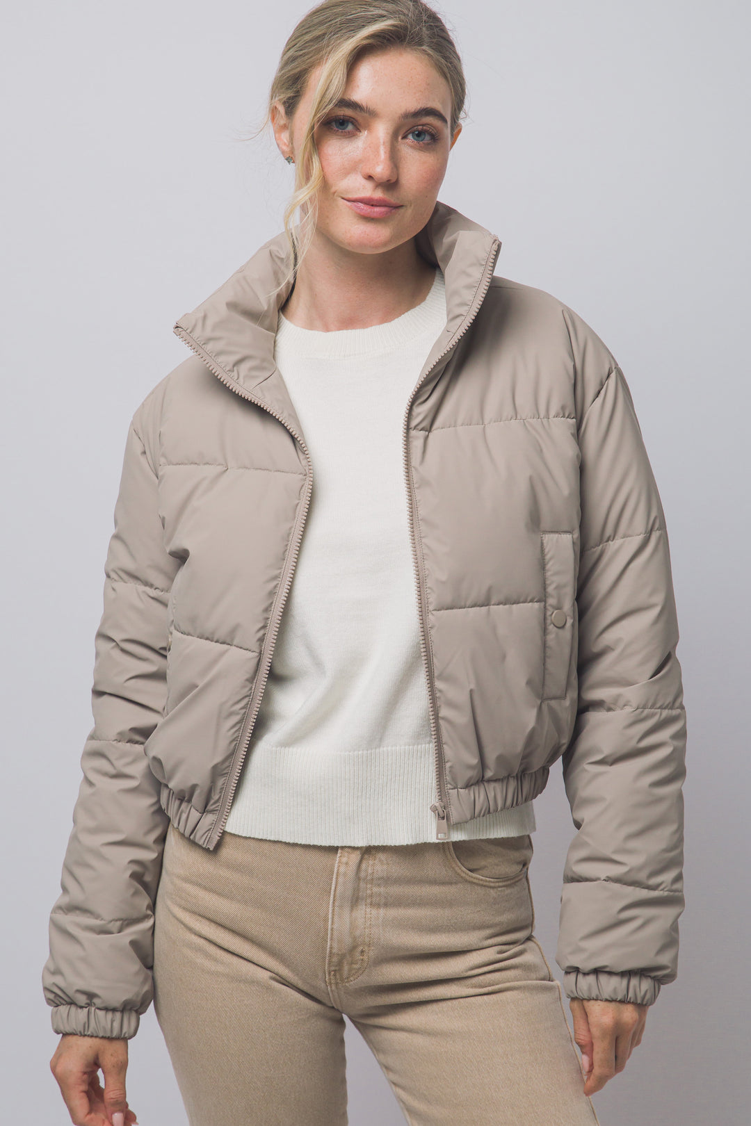 Chaqueta Acolchada Crop para Mujer