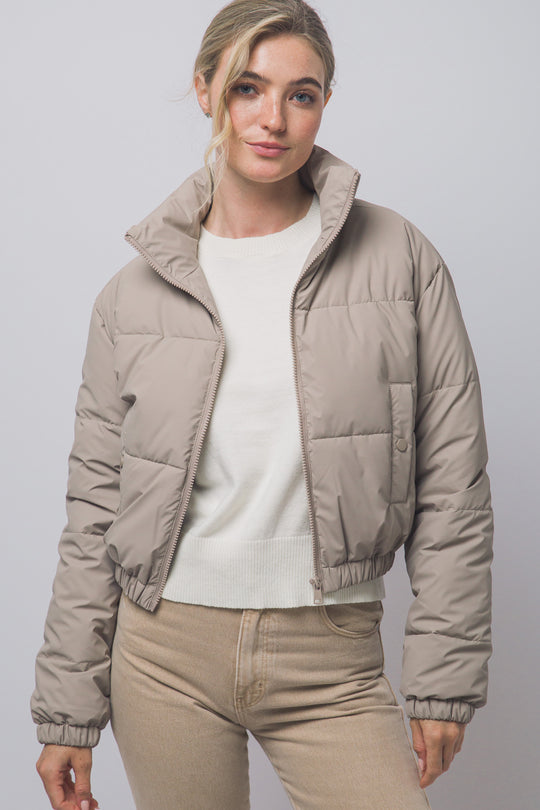 Chaqueta Acolchada Crop para Mujer