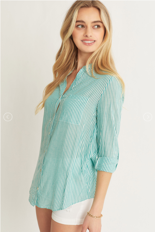 Camisa manga 3/4 oversize primavera para mujer