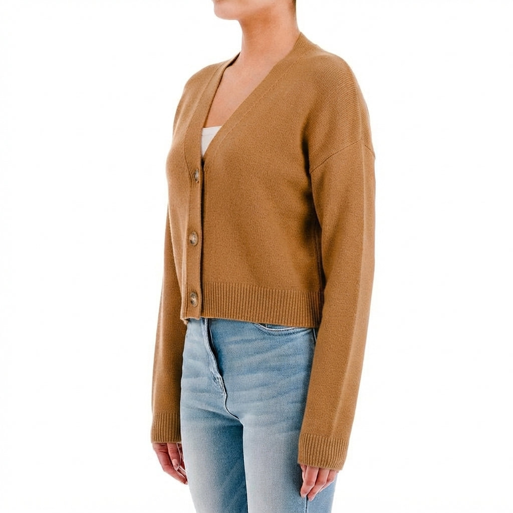 Sueter cárdigan de punto fino para mujer