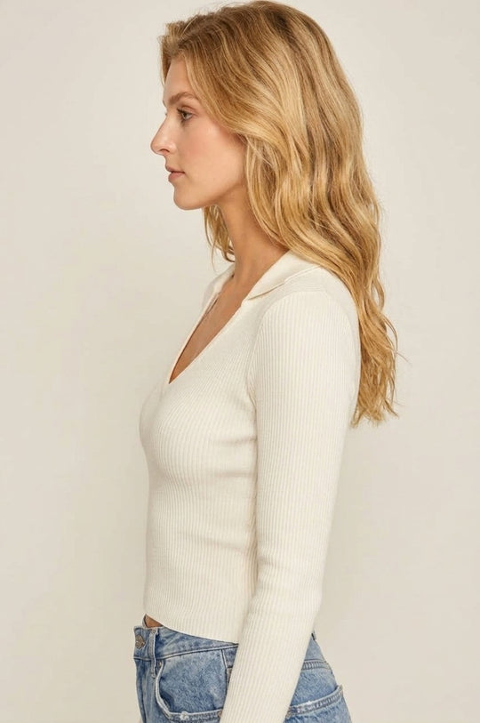 Blusa de manga larga y cuello V es la prenda perfecta para cualquier ocasión