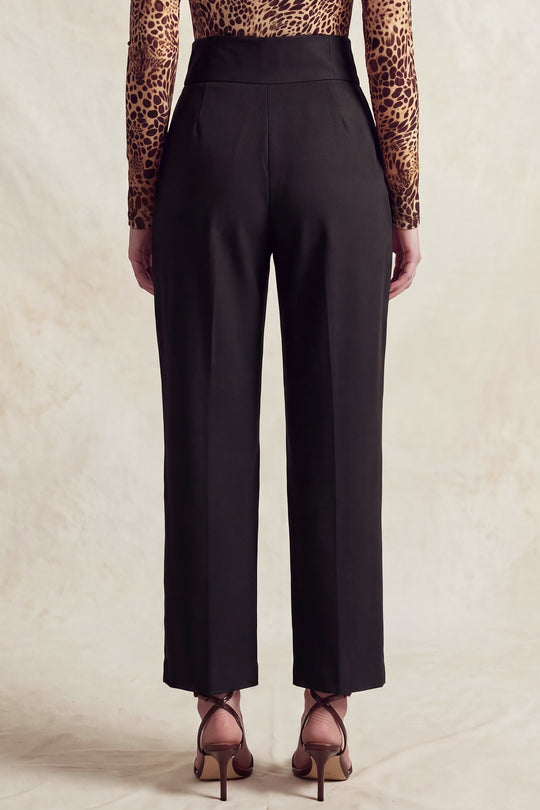 Pantalón  talle alto con diseño estructurado de pierna ancha
