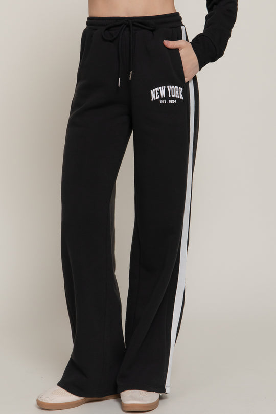 Pants de Pierna Ancha Holgado Estilo Universitario New York