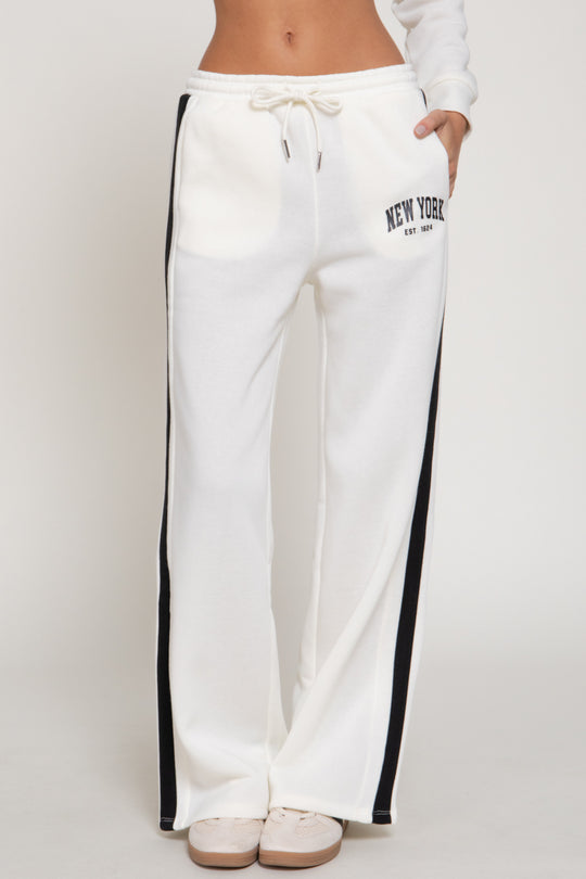 Pants de Pierna Ancha Holgado Estilo Universitario New York