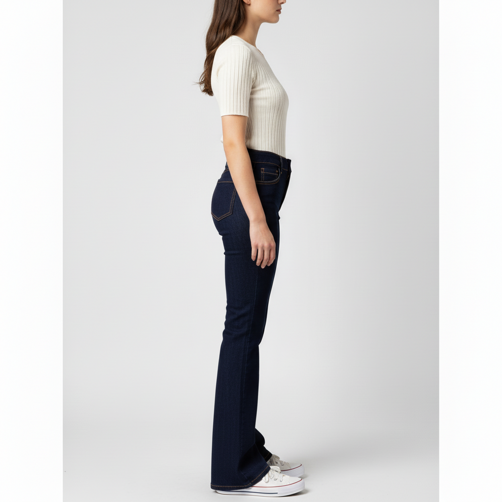 Pantalón de Mezclilla Acampanado para Mujer Tiro Alto