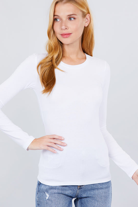 Blusa manga larga tejido punto acanalado.