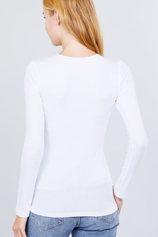 Blusa manga larga tejido punto acanalado.